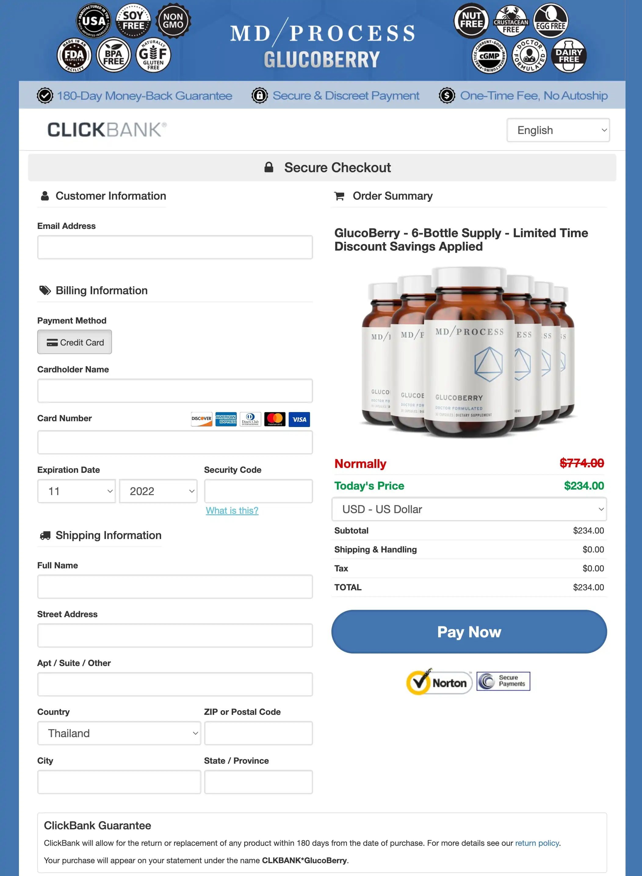 glucoberry order page